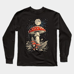 Mushrooms In The Moonlight Long Sleeve T-Shirt